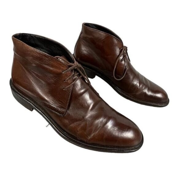 TO BOOT NEW YORK ADAM DERRICK MENS HIGH ANKLE SHOES BROWN SIZE 8 1/2 - Picture 2 of 8